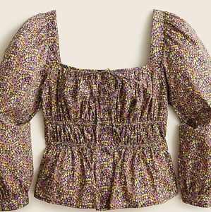 NEW J Crew Cinched-waist organic cotton top